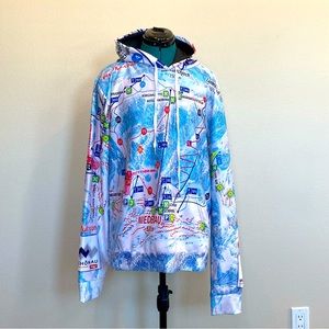 Men’s Wildschonau Austria Hoodies Ski Trail Map Polyester Size M